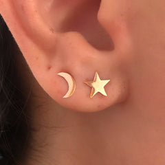 Star and Moon Earrings