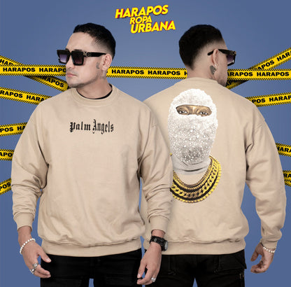 Sudadera Palm Angels crema diseño atras