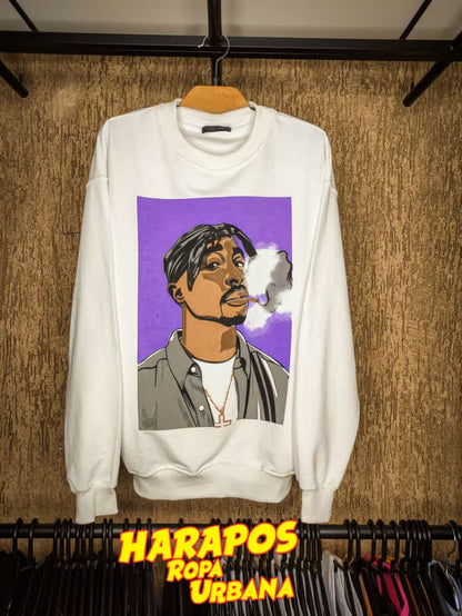 Sudadera Zara Tupac blanca