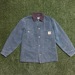 Vintage Carhartt Chore Jacket Blanket Lined CB1043 Hunter Green - S