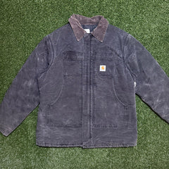 Vintage Carhartt Chore Jacket Quilted Black C03 - 50