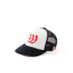 W Red logo CAP - White × Black