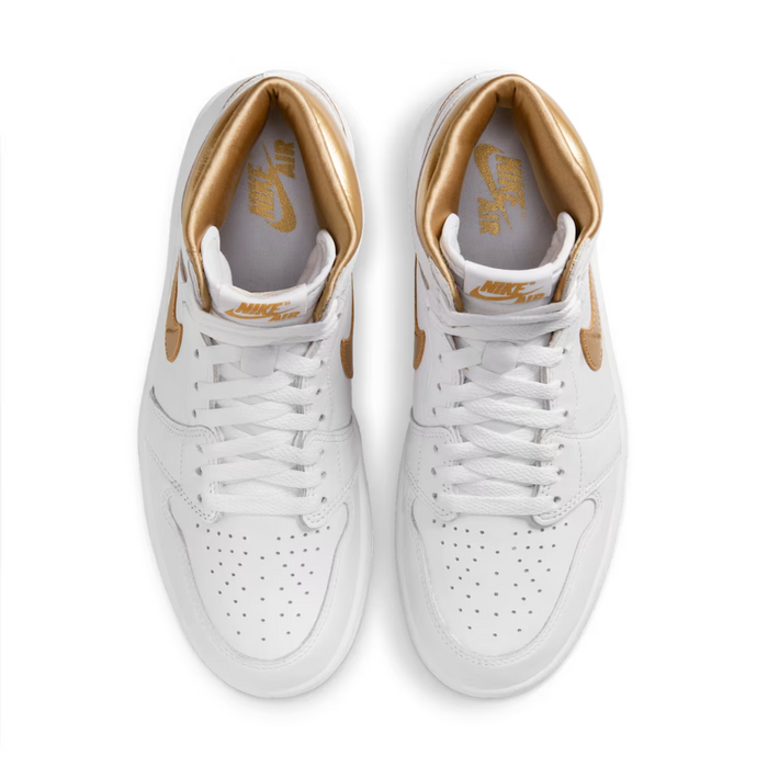 Nike Women's Air Jordan 1 High OG White/Gold Shoes FD2596-107