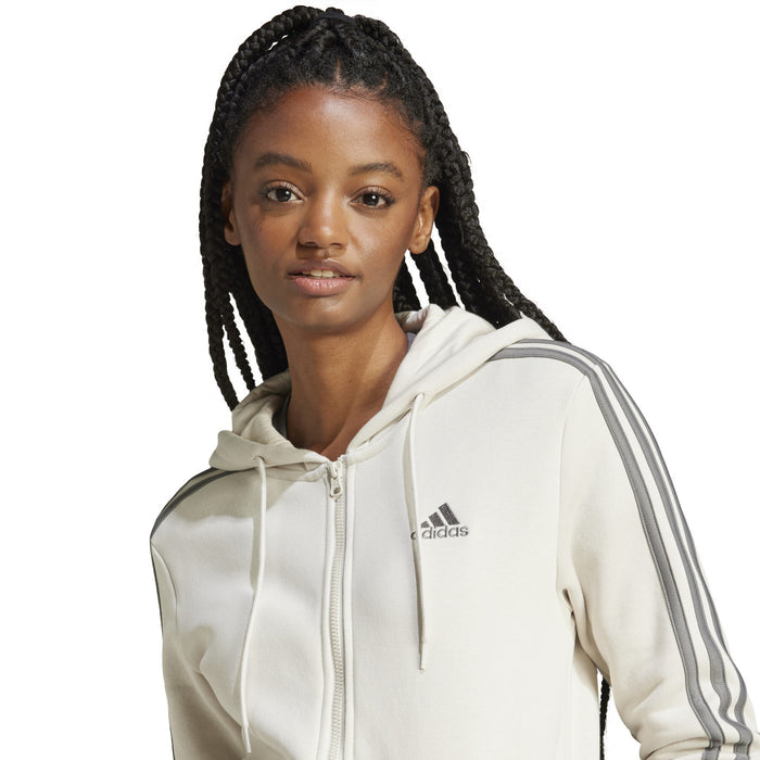Adidas Women's Fleece Zip Hoodie Aluminium Beige | IY1732
