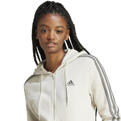 Adidas Women's Fleece Zip Hoodie Aluminium Beige | IY1732